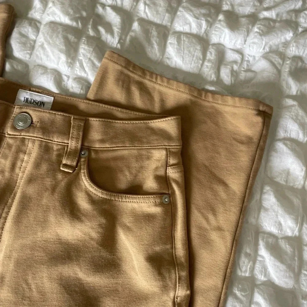 Hudson Noa tan knit straight crop pants - Picture 5 of 13